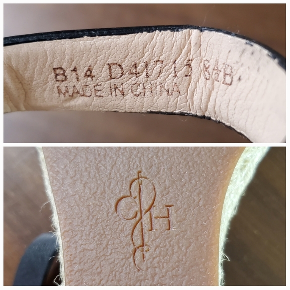 Cole Haan Size 8.5 Sandals Espadrille Black Leather Wedges Ankle T Strap Heels - Picture 9 of 9